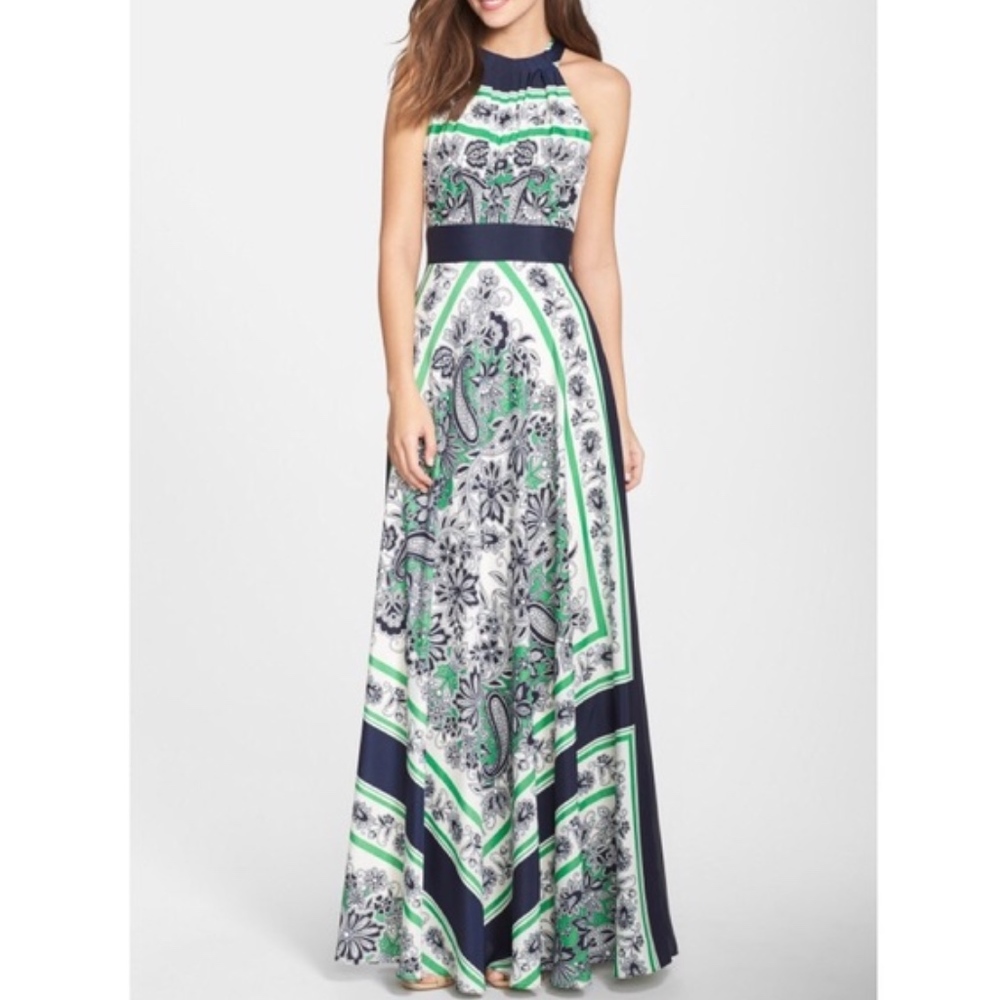 Eliza J Scarf Print Maxi Dress